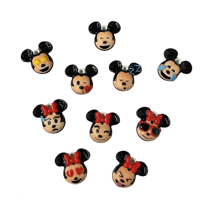 Mickey Emoji Pendant King Cake Figurine - Minnie Mouse Emoji Epiphany Figurine