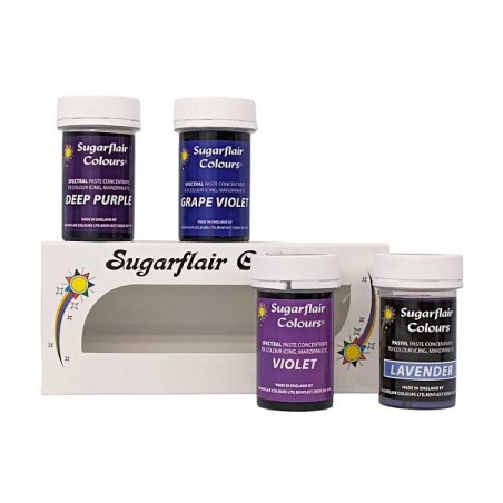 Lila Lebensmittelfarben Set - Sugarflair Purple Paste Set KOSCHER