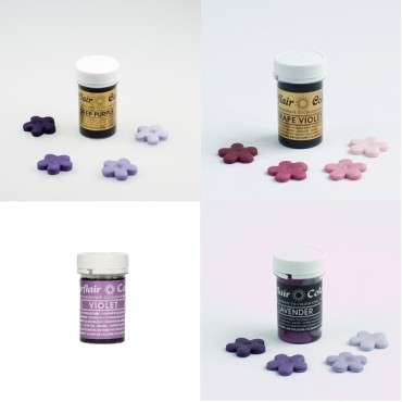 Sugarflair Paste Colour Mixed Purple Set/4 Kosher Food Colouring