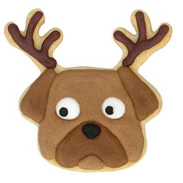 Christmas Dog Cookie Cutter - Pug Xmas Cookie Cutter