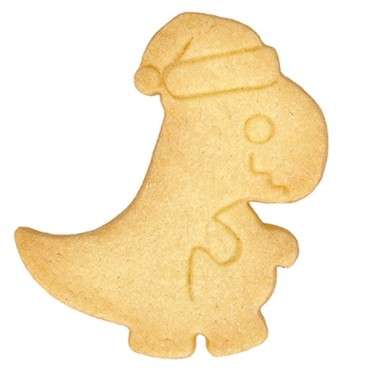 Dinosaur Christmas Cookie Cutter - T-Rex with Santa Hat Cutter