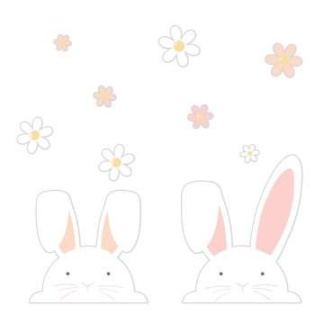 Easter Window Decoration Peeking Bunnies - Window Stickers - Peaking Bunnies