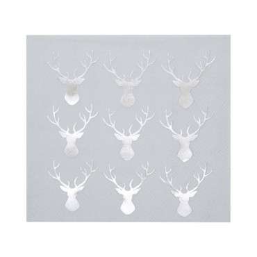 Silver Stage Christmas Cocktail Napkins - Christmas Tableware