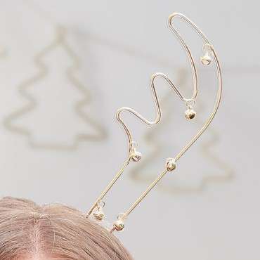 Headbands - Antler with Bells - Gold Wire