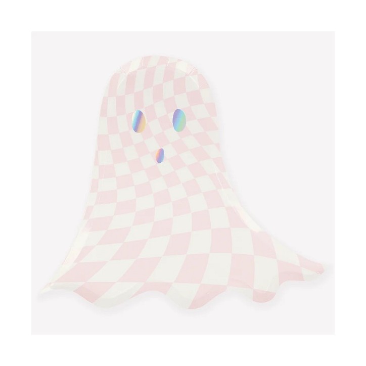 Halloween Pink Ghost Plates Meri Meri