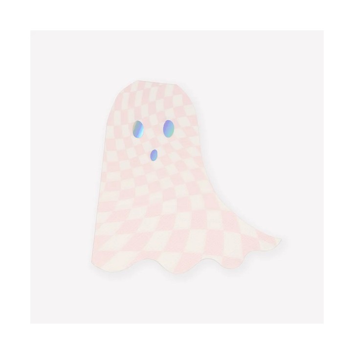 Pink Checkered Ghost Napkins Halloween Tableware