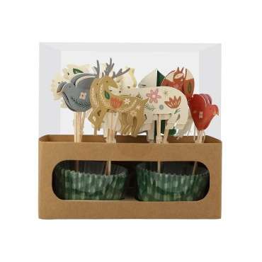 Folklore Woodland Cupcake Deko Set