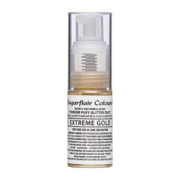 Sugarflair Extreme Gold Powder Puff Glitter Dust Spray, 10g