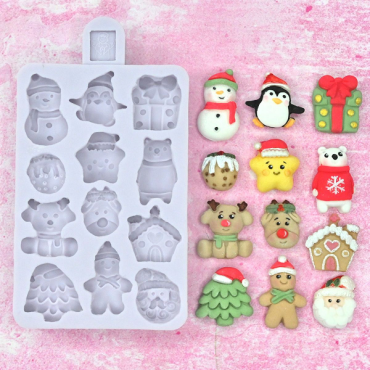 Weihnachten Silikonform - Miniature Christmas Mould