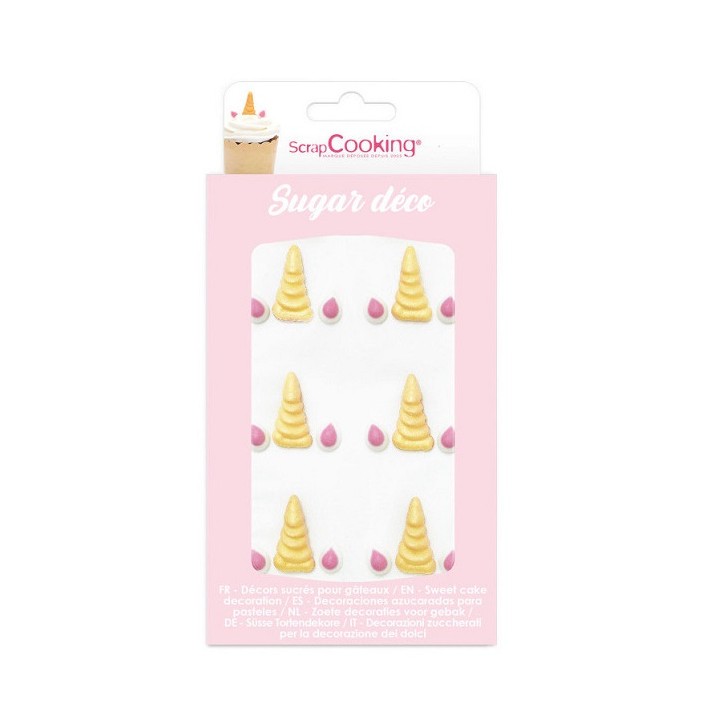 Scrapcooking Unicorn-Horn Sugar Decorations, 6 pcs