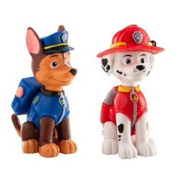 Paw Patrol Kuchendekoration Set mit Tortenfiguren Chase & Marshall