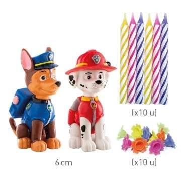 Paw Patrol Kuchendekoration Set mit Tortenfiguren Chase & Marshall