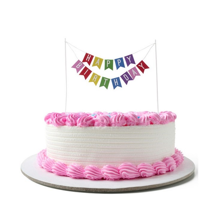 HAPPY BIRTHDAY FLAG CAKE TOPPER