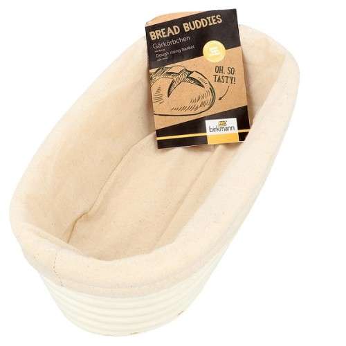 Birkmann Bread Buddies long dough rising basket with Cover, 30.5x14cm