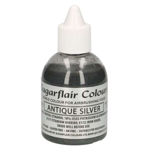 Sugarflair Airbrush Colour Antique Silver, 60ml