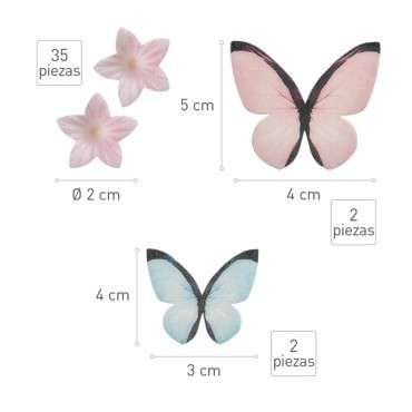 Gluten Free Cake Decoration Butterflies & Flower