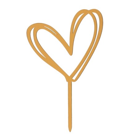 Golden Double Heart Cake Topper