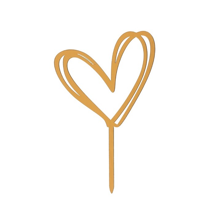 Golden Double Heart Cake Topper