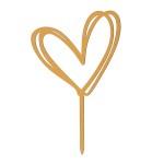 DeKora Heart Cake Topper Gold, 10x16cm