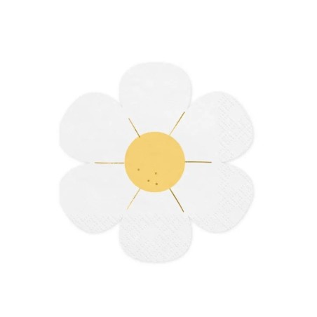 PartyDeco Daisy Paper Napkins - Flower Napkins