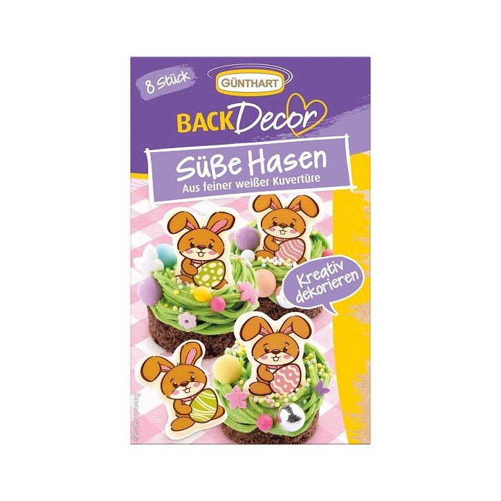 Oster Kuchendekor - Süsse Hasen aus Kuvertüre