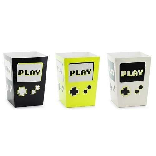 PartyDeco Gamer Party Popcorn Boxes, 6 pcs