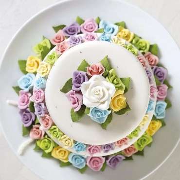 Decora 6 Sugar Roses White, 5cm