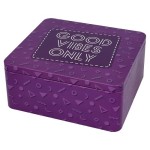 Birkmann Purple Tin Box Good Vibes Only, 21x19x9cm