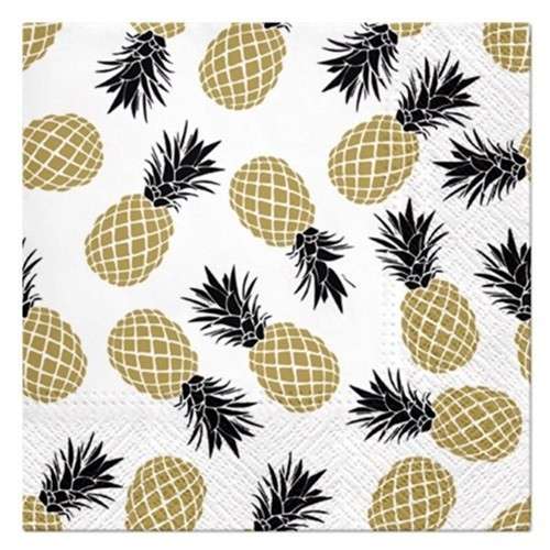 PAW Tropical Pineapple Napkins, 20 pcs