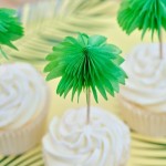 Ginger Ray Hawaiian Honeycomb Palm Trees Cupcake Toppers, 6 pcs