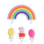 Amscan Peppa Pig Regenbogen Geburtstagskerzen, 4 Stück