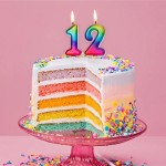 Anniversary House Number 2 Candle Metallic Rainbow, 6.5cm