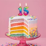 Anniversary House Number 5 Candle Metallic Rainbow, 6.5cm