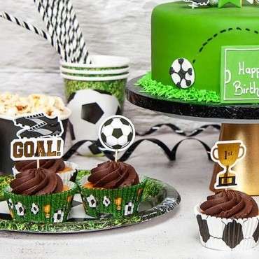 Fussball Cupcaketopper Set - Fussball Kuchendekoration