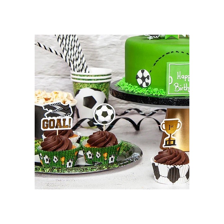 Fussball Cupcaketopper Set - Fussball Kuchendekoration