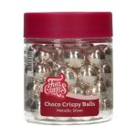 FunCakes 15mm Choco Crispy Pearls - Metallic Silver, 130g