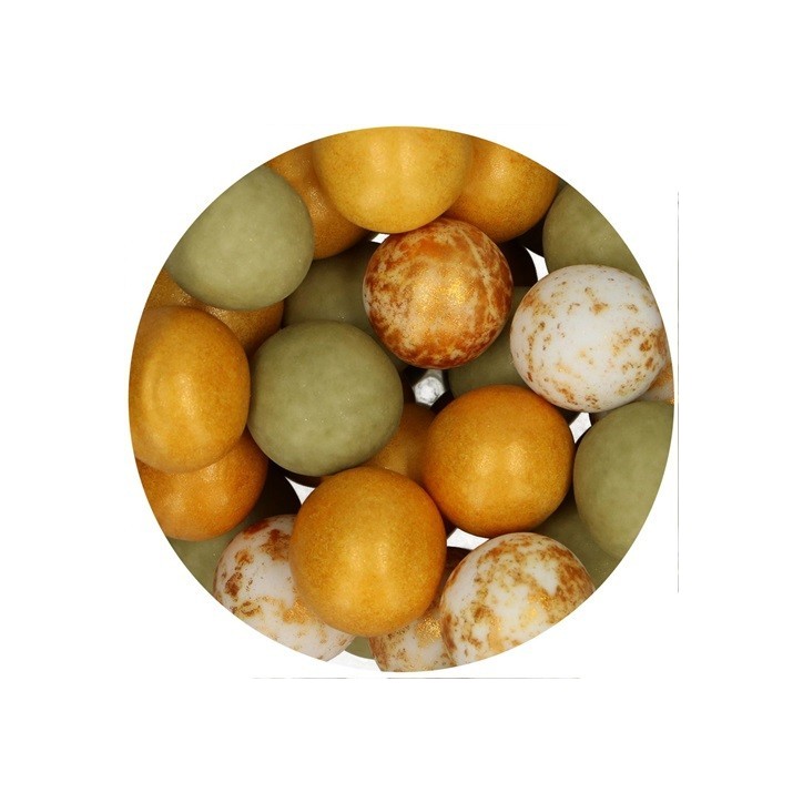 Botanical Chocolate Pearls Mix - Edible Pearls Olive & Gold