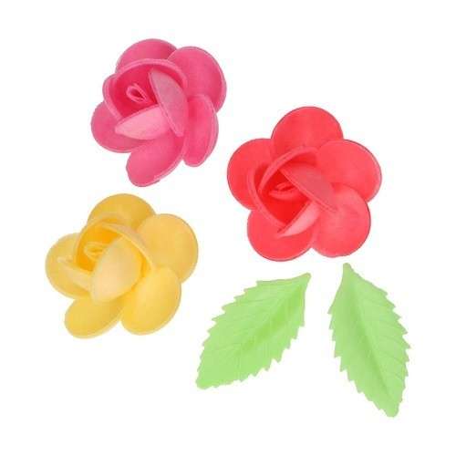 FunCakes Edible Wafer Flowers Frangipani & Leaves, 15 pcs