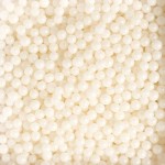 Decora 5mm Shiny White Sugar Pearls, 100g