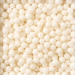 Decora 7mm Shiny White Sugar Pearls, 100g