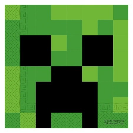 Creeper Napkins - Minecraft Partyware - Minecraft Napkins Creeper