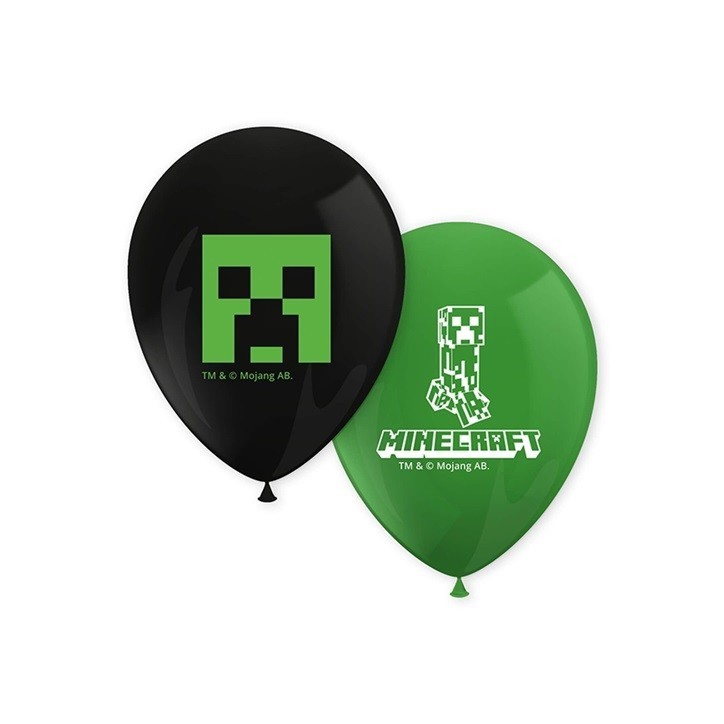 Creeper Balloons - Minecraft Partyware - Minecraft Balloons Creeper