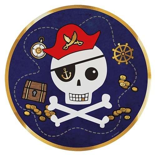 Amscan Pirates Map Plates, 8 pcs