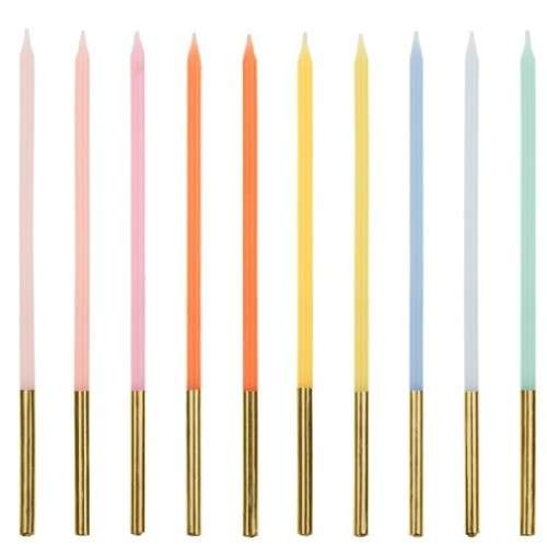 PartyDeco Chic Celebration Cake Candles, 10 pcs