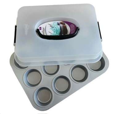 Muffin Pan with Carrying Lid - Cupcake Caddy