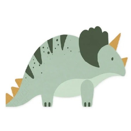 PartyDeco Triceratops Servietten - Dino Partyprodukte - Dino Tischdeko