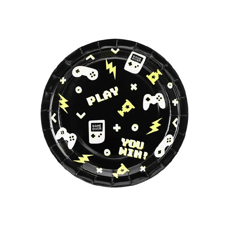 PartyDeco Gamepad Paper Plates, 6pcs