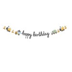 PartyDeco Banner Happy Birthday Construction Vehicles, 2m