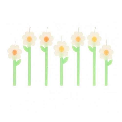 Meri Meri Daisy Candles, 6 Pcs