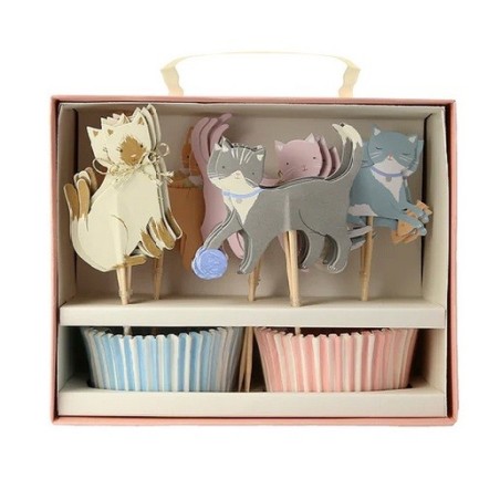 Meri Meri Katzen Cupcake Deko Set - Kitty Cupcake Kit